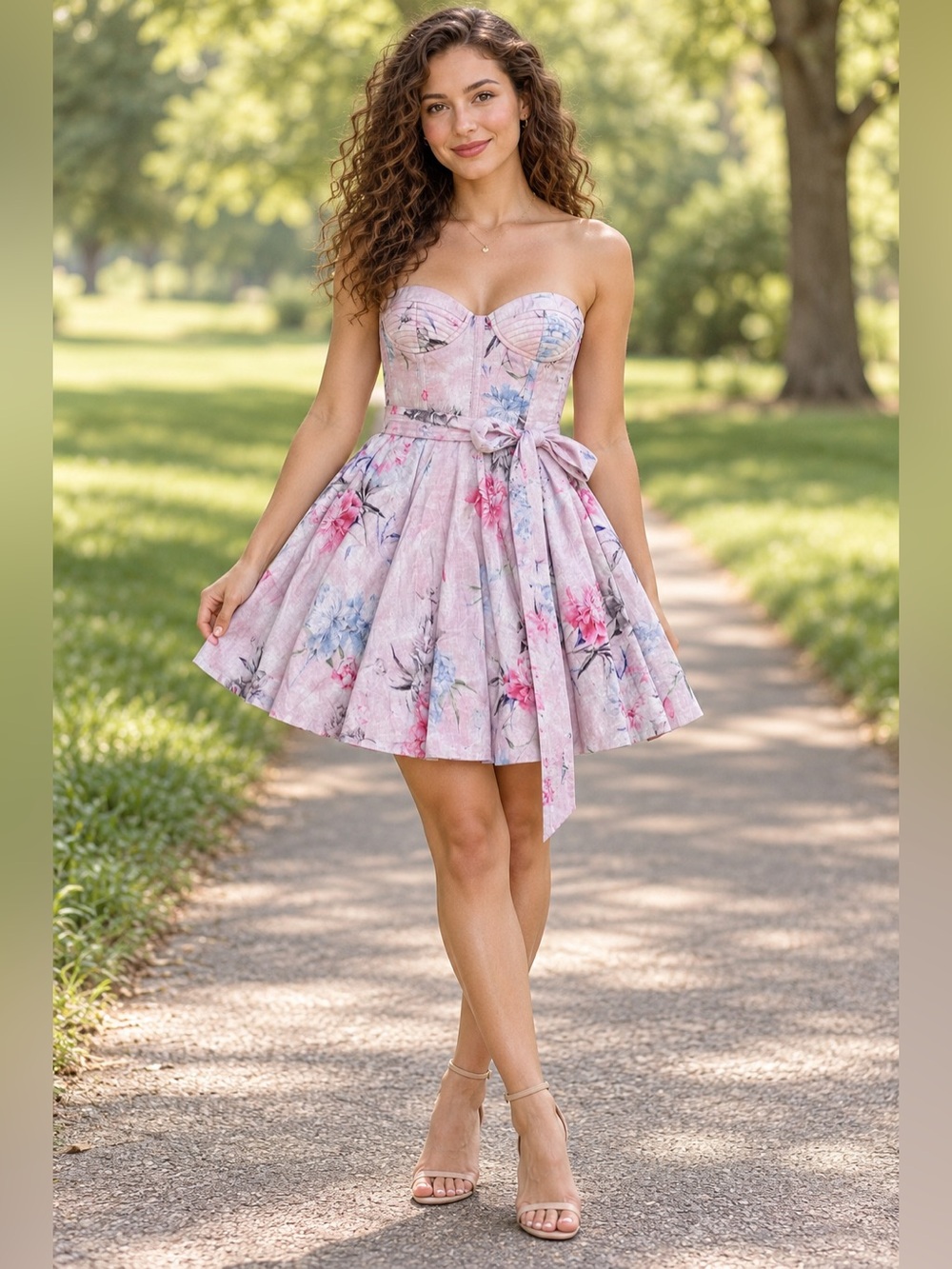 NWT Bardot Adaline Floral Strapless Corset Mini Dress Size S US 4